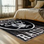 nfl las vegas raiders football team logo sport carpet area rug home decor bed room lvrw156