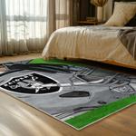 nfl las vegas raiders football team logo sport carpet area rug home decor bed room lvrw157