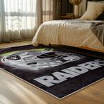 nfl las vegas raiders football team logo sport carpet area rug home decor bed room lvrw162
