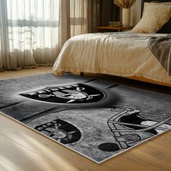 NFL Las Vegas Raiders Football Team Logo Sport Carpet Area Rug Home Decor Gift LVRW171