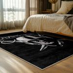 nfl las vegas raiders football team logo sport carpet area rug home decor bed room lvrw173