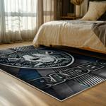 nfl las vegas raiders football team logo sport carpet area rug home decor bed room lvrw181