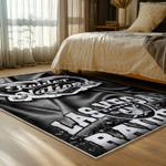 nfl las vegas raiders football team logo sport carpet area rug home decor bed room lvrw183