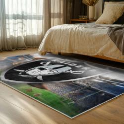 NFL Las Vegas Raiders Football Team Logo Sport Carpet Area Rug Home Decor Gift LVRW185