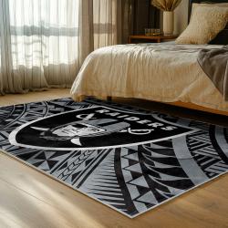 NFL Las Vegas Raiders Football Team Logo Sport Carpet Area Rug Home Decor Gift LVRW187