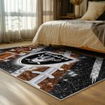 nfl las vegas raiders football team logo sport carpet area rug home decor bed room lvrw198