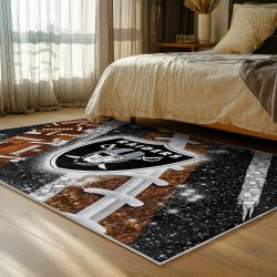 NFL Las Vegas Raiders Football Team Logo Sport Carpet Area Rug Home Decor Gift LVRW198