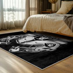 NFL Las Vegas Raiders Football Team Logo Sport Carpet Area Rug Home Decor Gift LVRW199