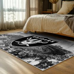 NFL Las Vegas Raiders Football Team Logo Sport Carpet Area Rug Home Decor Gift LVRW203