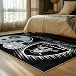 nfl las vegas raiders football team logo sport carpet area rug home decor bed room lvrw99