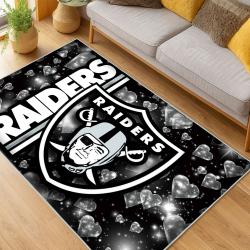 nfl las vegas raiders football team logo sport carpet area rug home decor living room lvrw100