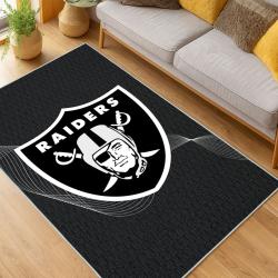 nfl las vegas raiders football team logo sport carpet area rug home decor living room lvrw103