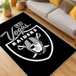 nfl las vegas raiders football team logo sport carpet area rug home decor living room lvrw105
