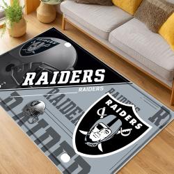 nfl las vegas raiders football team logo sport carpet area rug home decor living room lvrw106