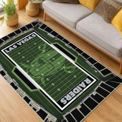 nfl las vegas raiders football team logo sport carpet area rug home decor living room lvrw110