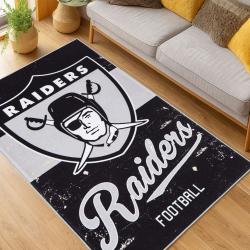 nfl las vegas raiders football team logo sport carpet area rug home decor living room lvrw111