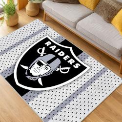 nfl las vegas raiders football team logo sport carpet area rug home decor living room lvrw112