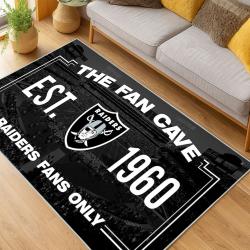 nfl las vegas raiders football team logo sport carpet area rug home decor living room lvrw114