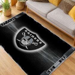 nfl las vegas raiders football team logo sport carpet area rug home decor living room lvrw117