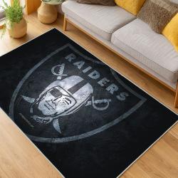 nfl las vegas raiders football team logo sport carpet area rug home decor living room lvrw119
