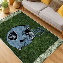 nfl las vegas raiders football team logo sport carpet area rug home decor living room lvrw120