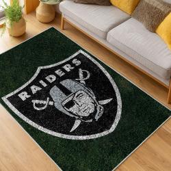nfl las vegas raiders football team logo sport carpet area rug home decor living room lvrw121