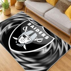nfl las vegas raiders football team logo sport carpet area rug home decor living room lvrw122