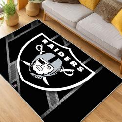 nfl las vegas raiders football team logo sport carpet area rug home decor living room lvrw125
