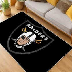 nfl las vegas raiders football team logo sport carpet area rug home decor living room lvrw128