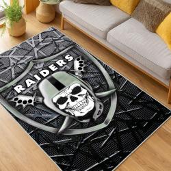 nfl las vegas raiders football team logo sport carpet area rug home decor living room lvrw130