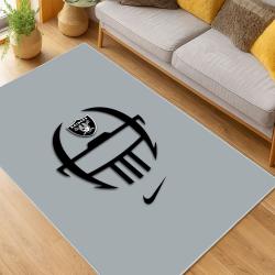 nfl las vegas raiders football team logo sport carpet area rug home decor living room lvrw131