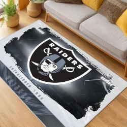 nfl las vegas raiders football team logo sport carpet area rug home decor living room lvrw132