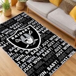 nfl las vegas raiders football team logo sport carpet area rug home decor living room lvrw134