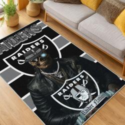 nfl las vegas raiders football team logo sport carpet area rug home decor living room lvrw135