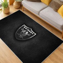 nfl las vegas raiders football team logo sport carpet area rug home decor living room lvrw138