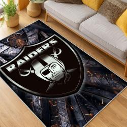 nfl las vegas raiders football team logo sport carpet area rug home decor living room lvrw141