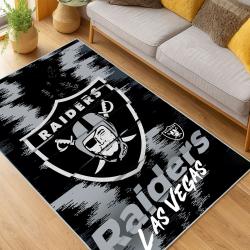 nfl las vegas raiders football team logo sport carpet area rug home decor living room lvrw144