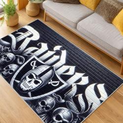 nfl las vegas raiders football team logo sport carpet area rug home decor living room lvrw145