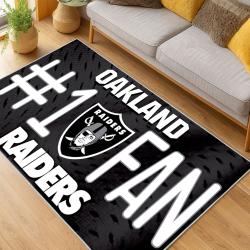 nfl las vegas raiders football team logo sport carpet area rug home decor living room lvrw147