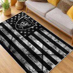 nfl las vegas raiders football team logo sport carpet area rug home decor living room lvrw149