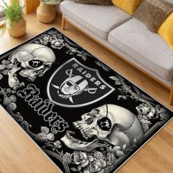 nfl las vegas raiders football team logo sport carpet area rug home decor living room lvrw151