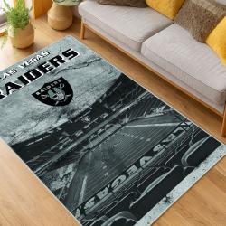 nfl las vegas raiders football team logo sport carpet area rug home decor living room lvrw152