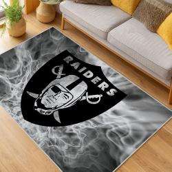 nfl las vegas raiders football team logo sport carpet area rug home decor living room lvrw153