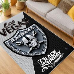 nfl las vegas raiders football team logo sport carpet area rug home decor living room lvrw154
