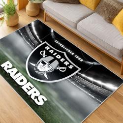 nfl las vegas raiders football team logo sport carpet area rug home decor living room lvrw155