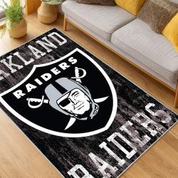 nfl las vegas raiders football team logo sport carpet area rug home decor living room lvrw156