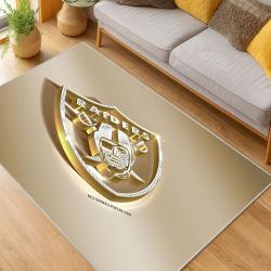 nfl las vegas raiders football team logo sport carpet area rug home decor living room lvrw158