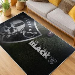 nfl las vegas raiders football team logo sport carpet area rug home decor living room lvrw161