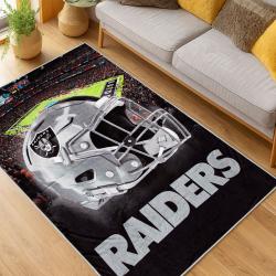 nfl las vegas raiders football team logo sport carpet area rug home decor living room lvrw162