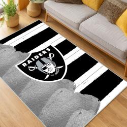 nfl las vegas raiders football team logo sport carpet area rug home decor living room lvrw165